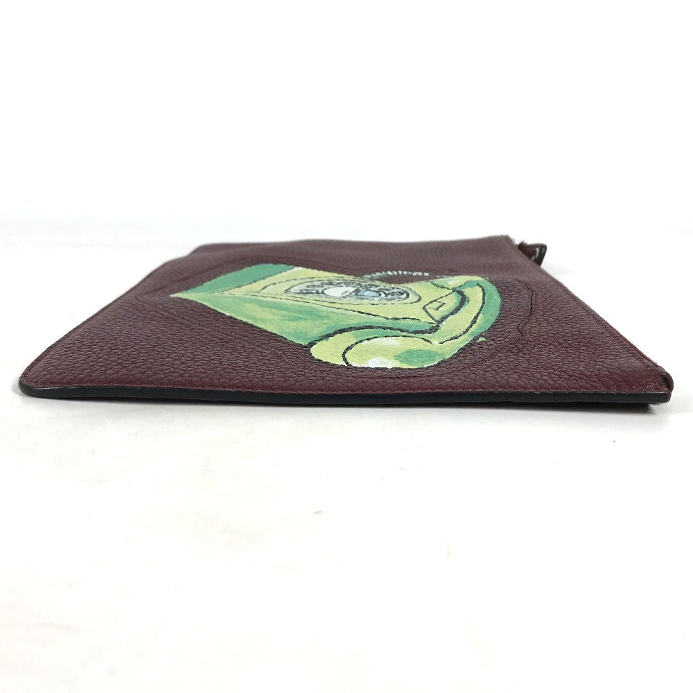 FENDI Clutch bag 7N0078 leather Brown type Pouch pouch Telephone Design mens Used