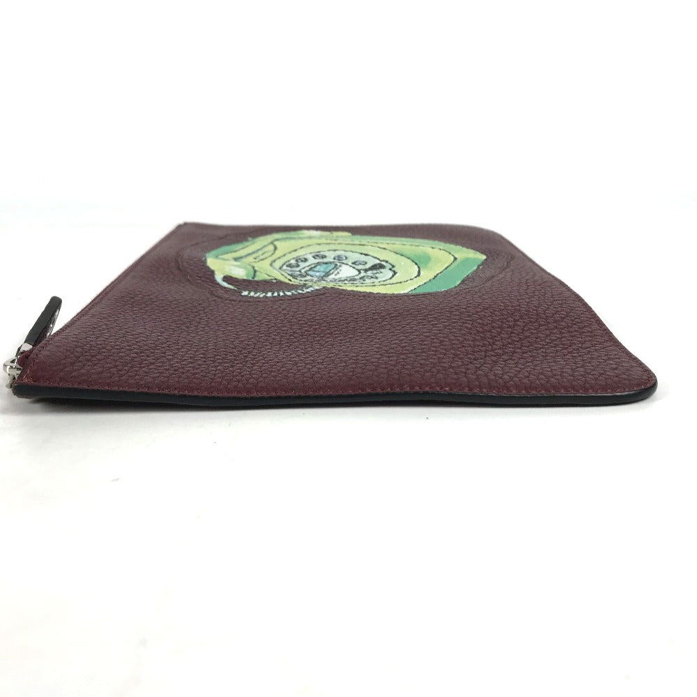 FENDI Clutch bag 7N0078 leather Brown type Pouch pouch Telephone Design mens Used