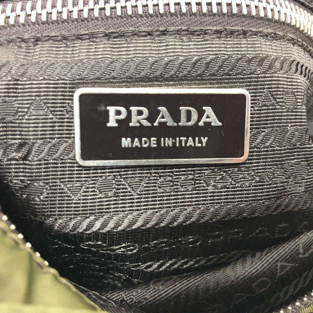 PRADA Shoulder Bag Nylon khaki Triangle logo mens Used