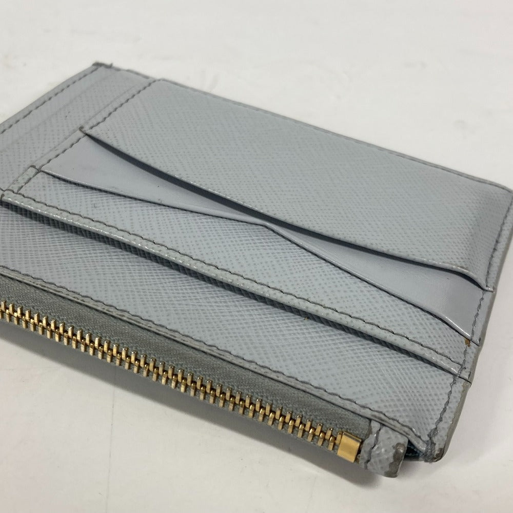 PRADA Coin case saffiano leather blue logo Women Used