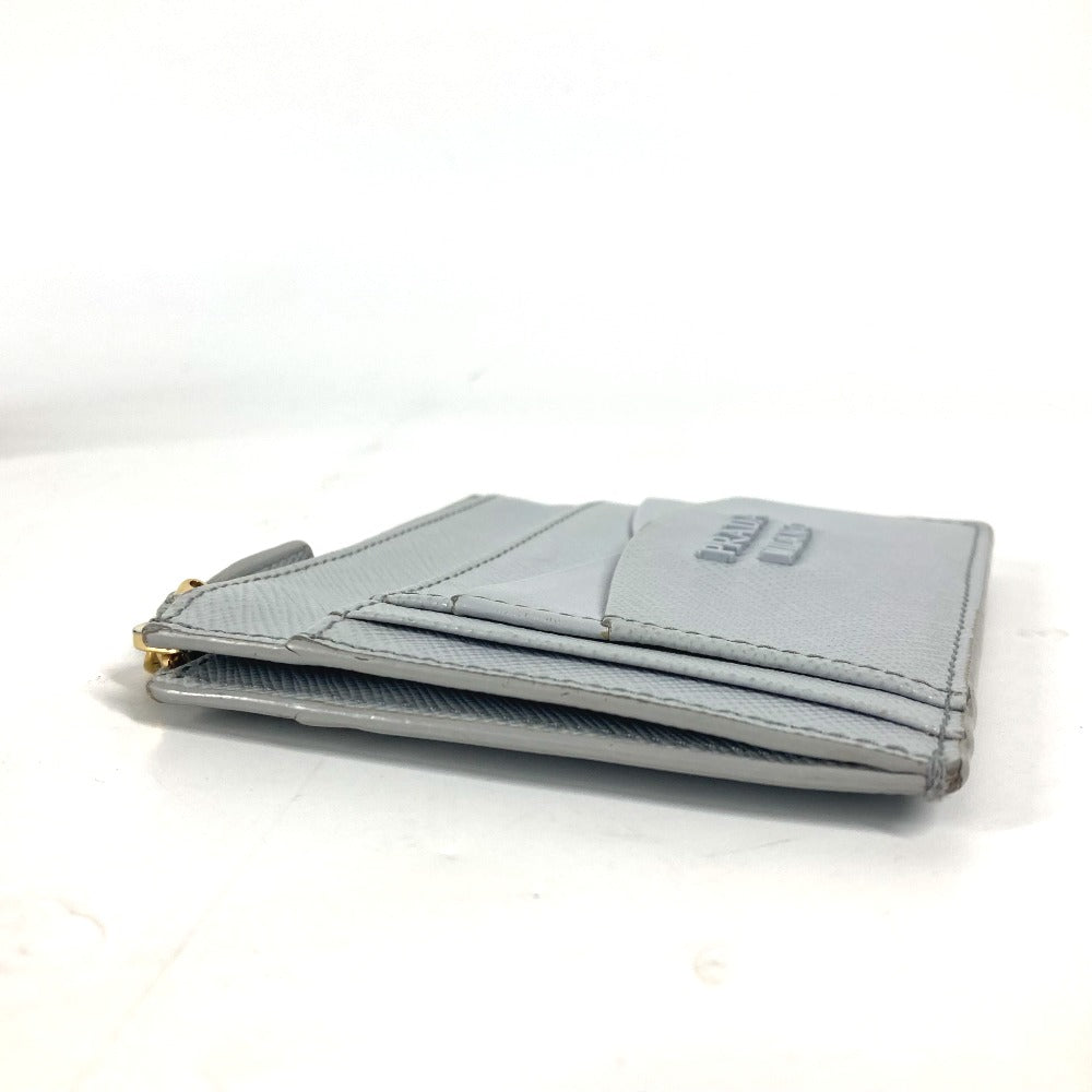 PRADA Coin case saffiano leather blue logo Women Used