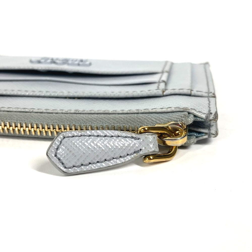 PRADA Coin case saffiano leather blue logo Women Used