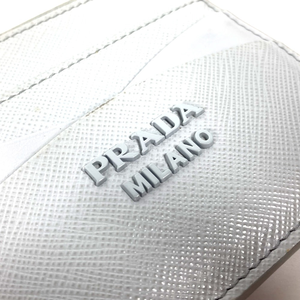 PRADA Coin case saffiano leather blue logo Women Used
