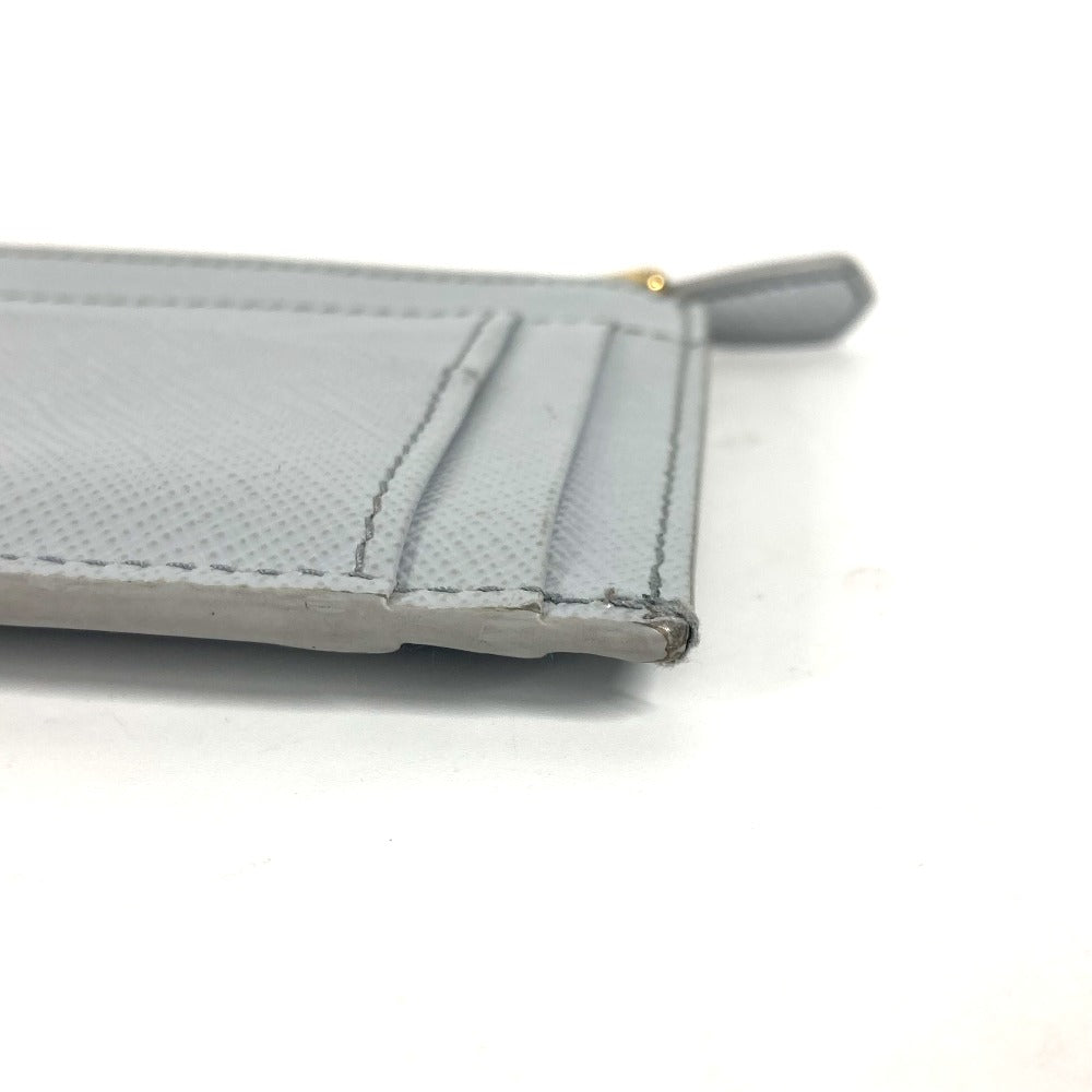 PRADA Coin case saffiano leather blue logo Women Used
