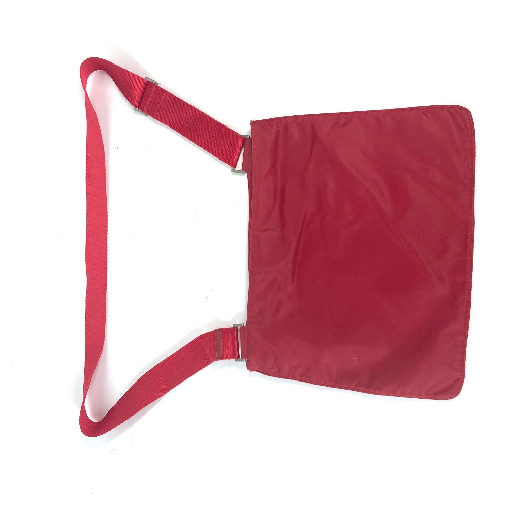 PRADA Shoulder Bag Nylon Red Pochette Triangle logo plate