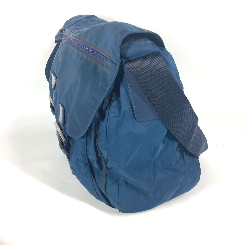 PRADA Shoulder Bag B1738 Nylon blue Triangle logo plate