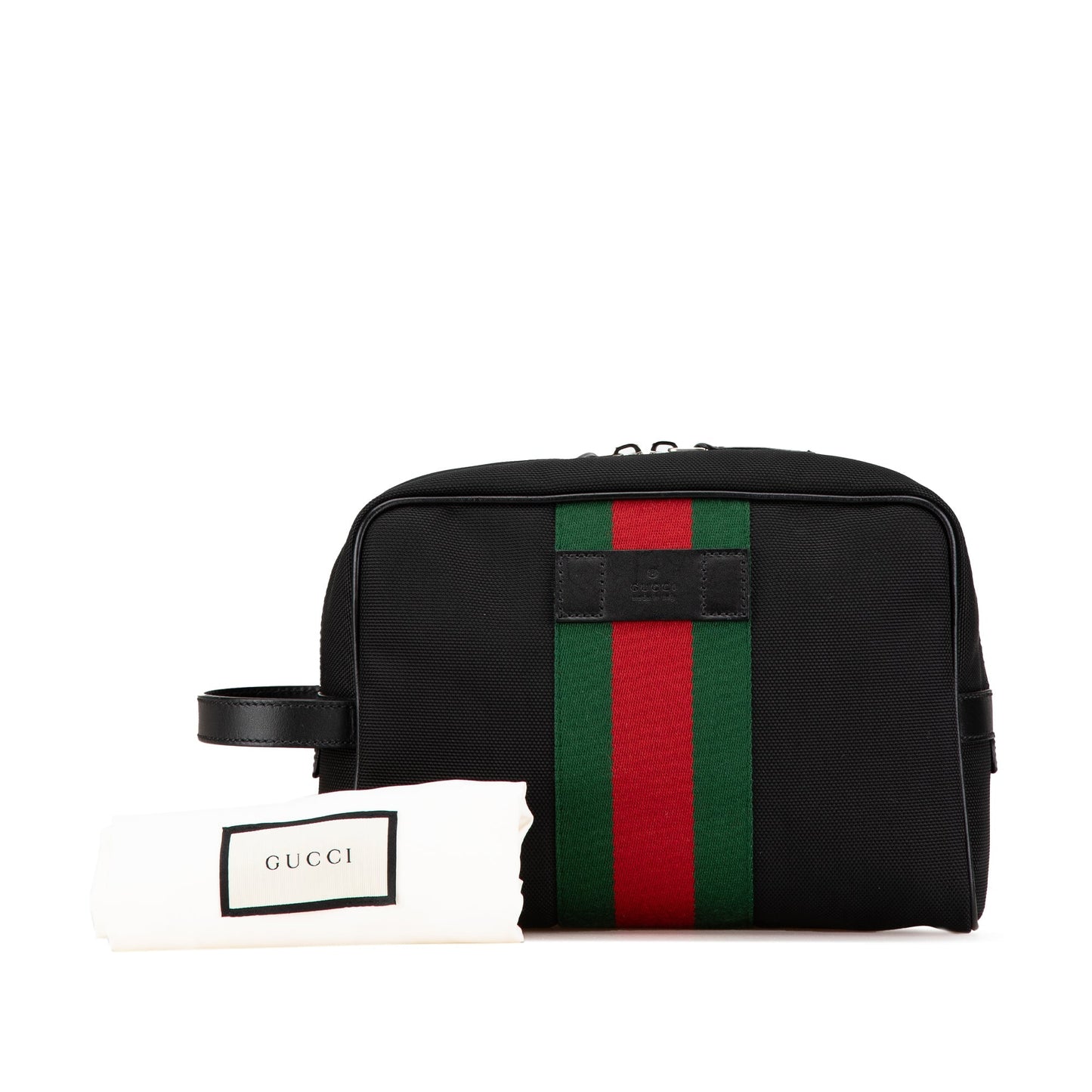 Black Gucci Techno Web Canvas Clutch