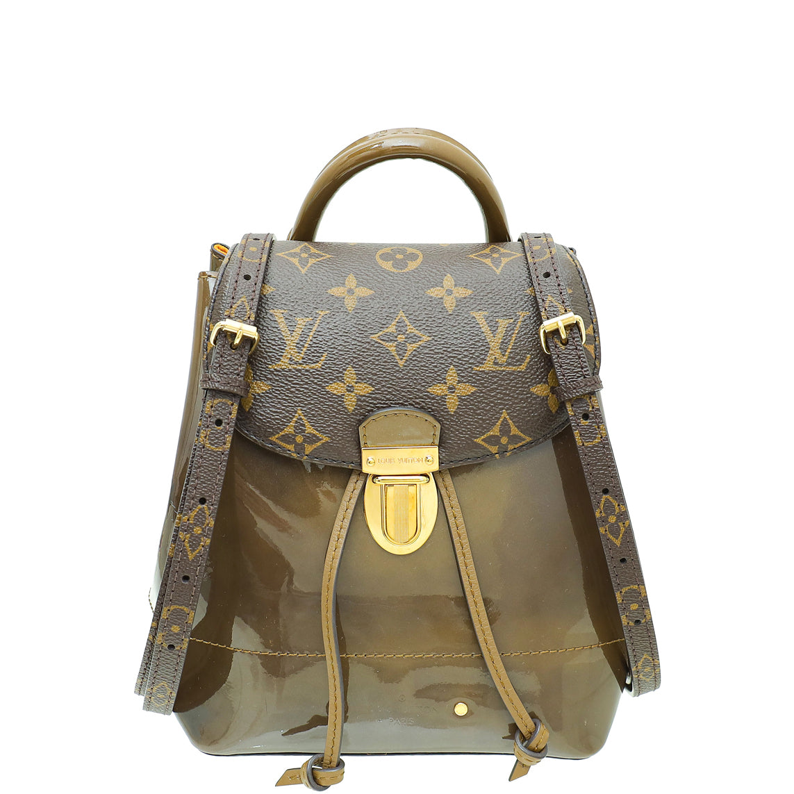 Louis Vuitton Monogram Vert Olive Vernis Hot Springs Backpack Bag