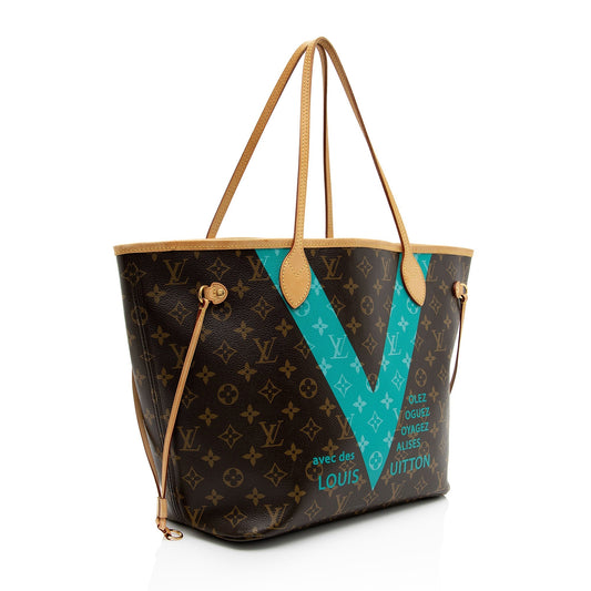 Louis Vuitton Limited Edition Monogram Canvas V Neverfull MM Tote (SHF-tPAWzS)