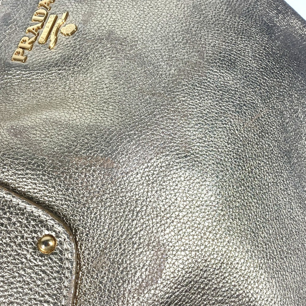 PRADA Shoulder Bag leather gold logo