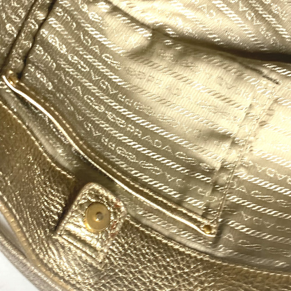 PRADA Shoulder Bag leather gold logo