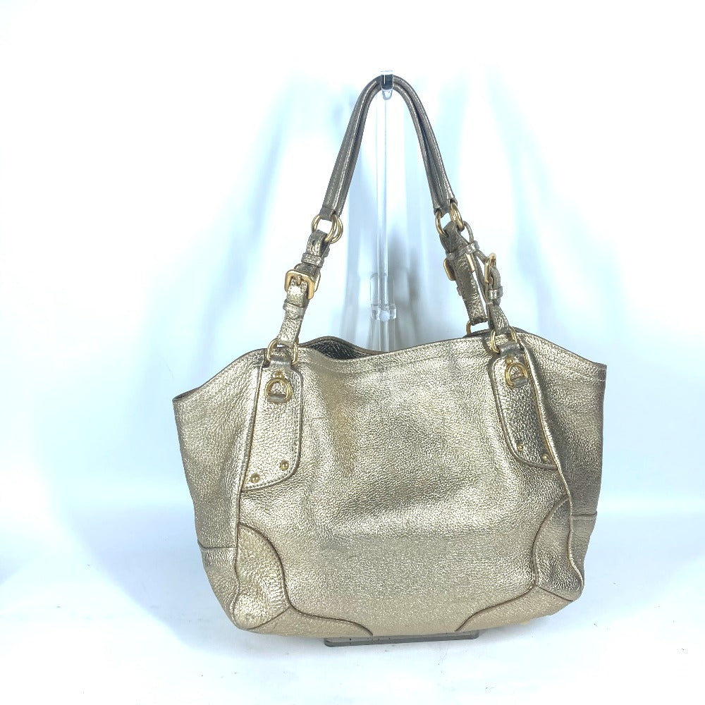 PRADA Shoulder Bag leather gold logo