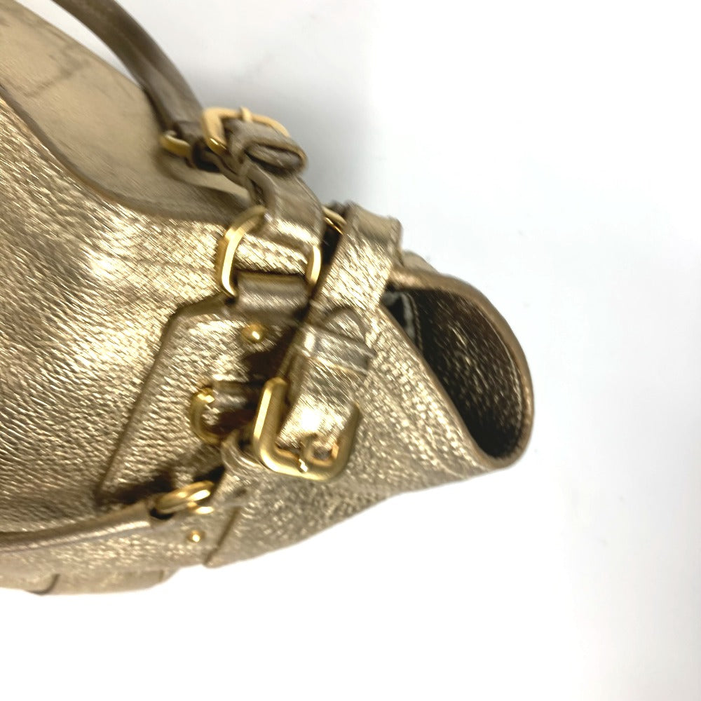 PRADA Shoulder Bag leather gold logo