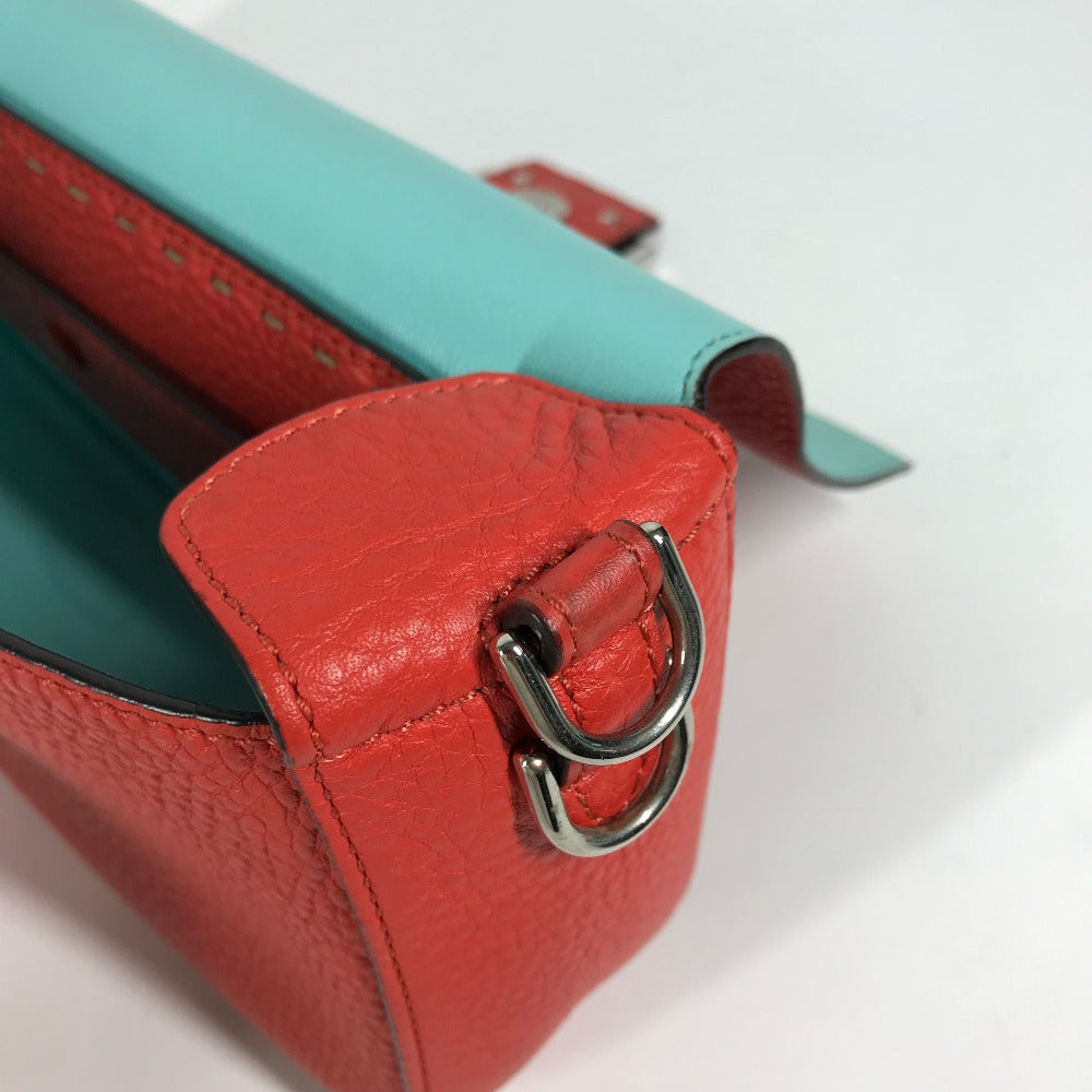 FENDI Shoulder Bag leather Red Mamma Bucket Celeria Women Used