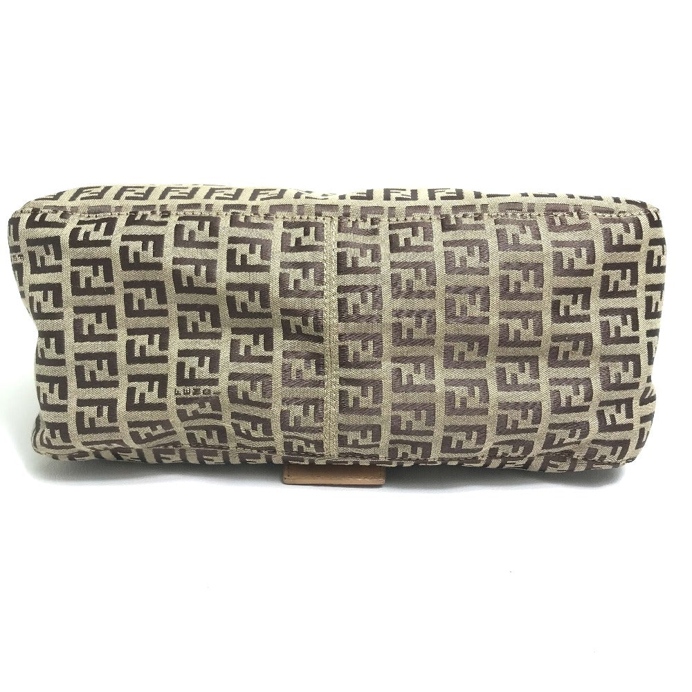 FENDI Shoulder Bag bag one belt Zucca FF pattern Canvas / leather 8BR001 beige Women Used