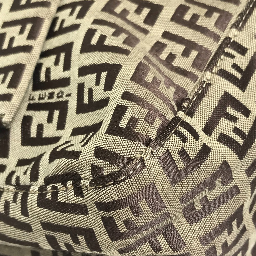 FENDI Shoulder Bag bag one belt Zucca FF pattern Canvas / leather 8BR001 beige Women Used