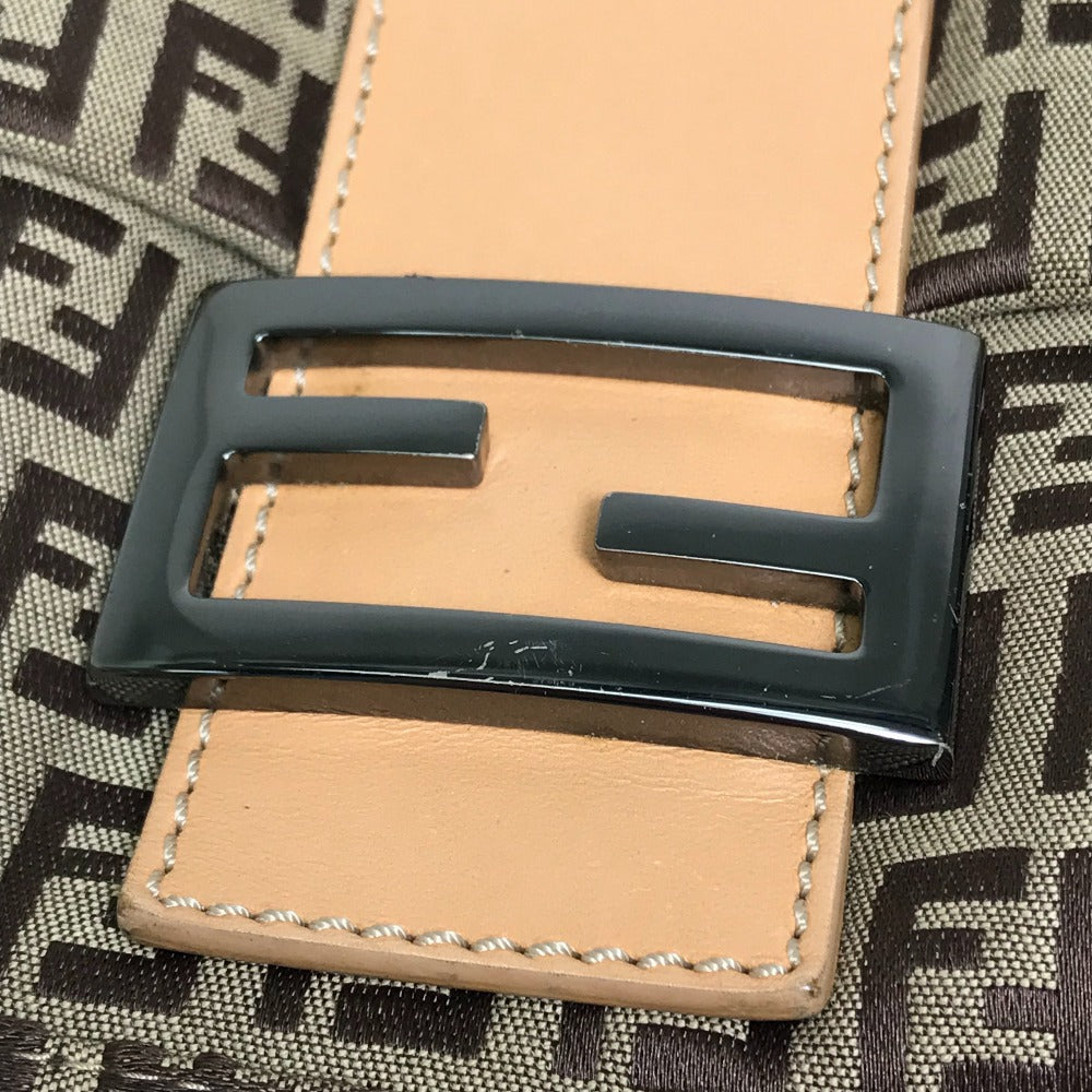 FENDI Shoulder Bag bag one belt Zucca FF pattern Canvas / leather 8BR001 beige Women Used