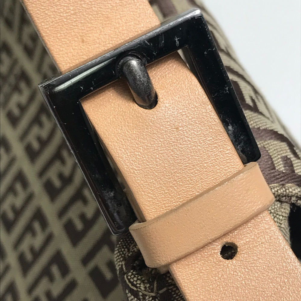 FENDI Shoulder Bag bag one belt Zucca FF pattern Canvas / leather 8BR001 beige Women Used