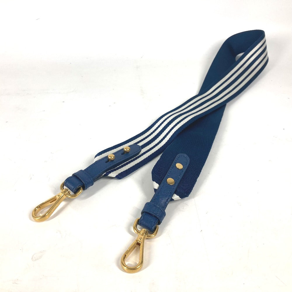 PRADA Shoulder strap Leather / canvas blue stripe