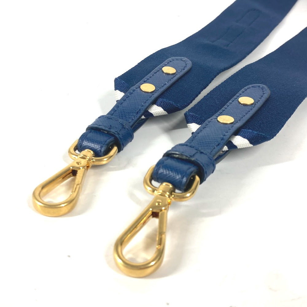 PRADA Shoulder strap Leather / canvas blue stripe