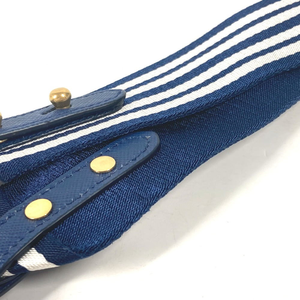 PRADA Shoulder strap Leather / canvas blue stripe