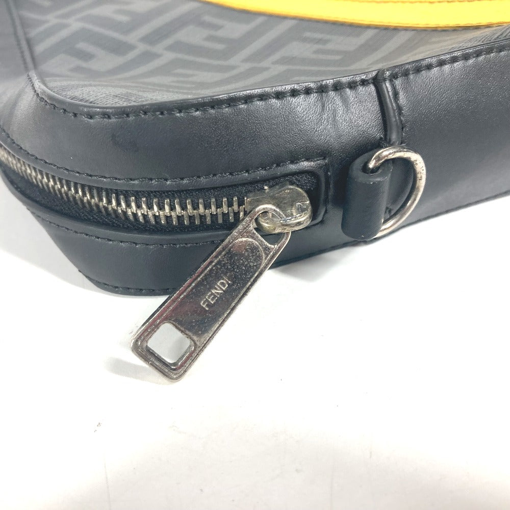 FENDI Clutch bag 7M0286 Leather / PVC black business bag Zucca logo