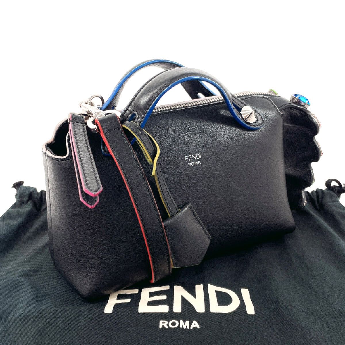 FENDI Shoulder Bag 8BL135-67G leather black 2WAY By the way small