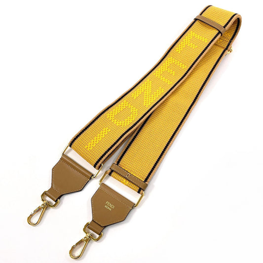 FENDI Shoulder strap Canvas, Leather yellow Strap you