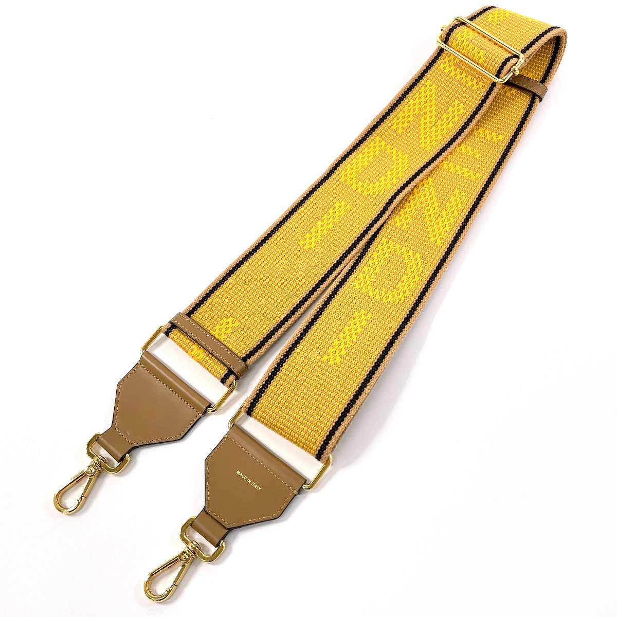 FENDI Shoulder strap Canvas, Leather yellow Strap you