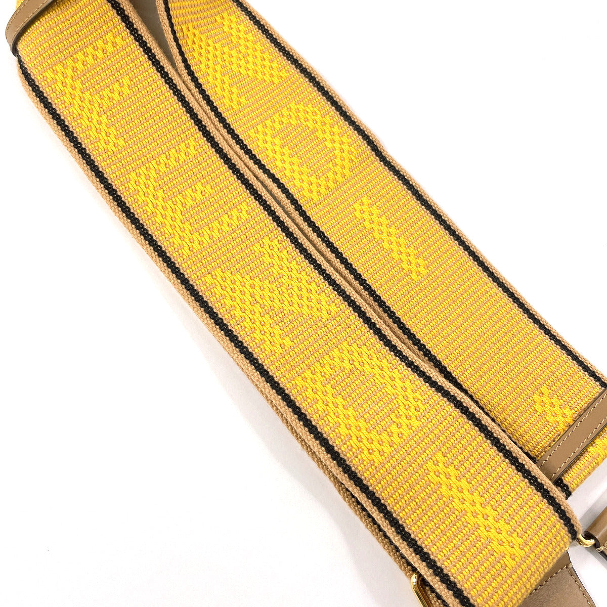 FENDI Shoulder strap Canvas, Leather yellow Strap you