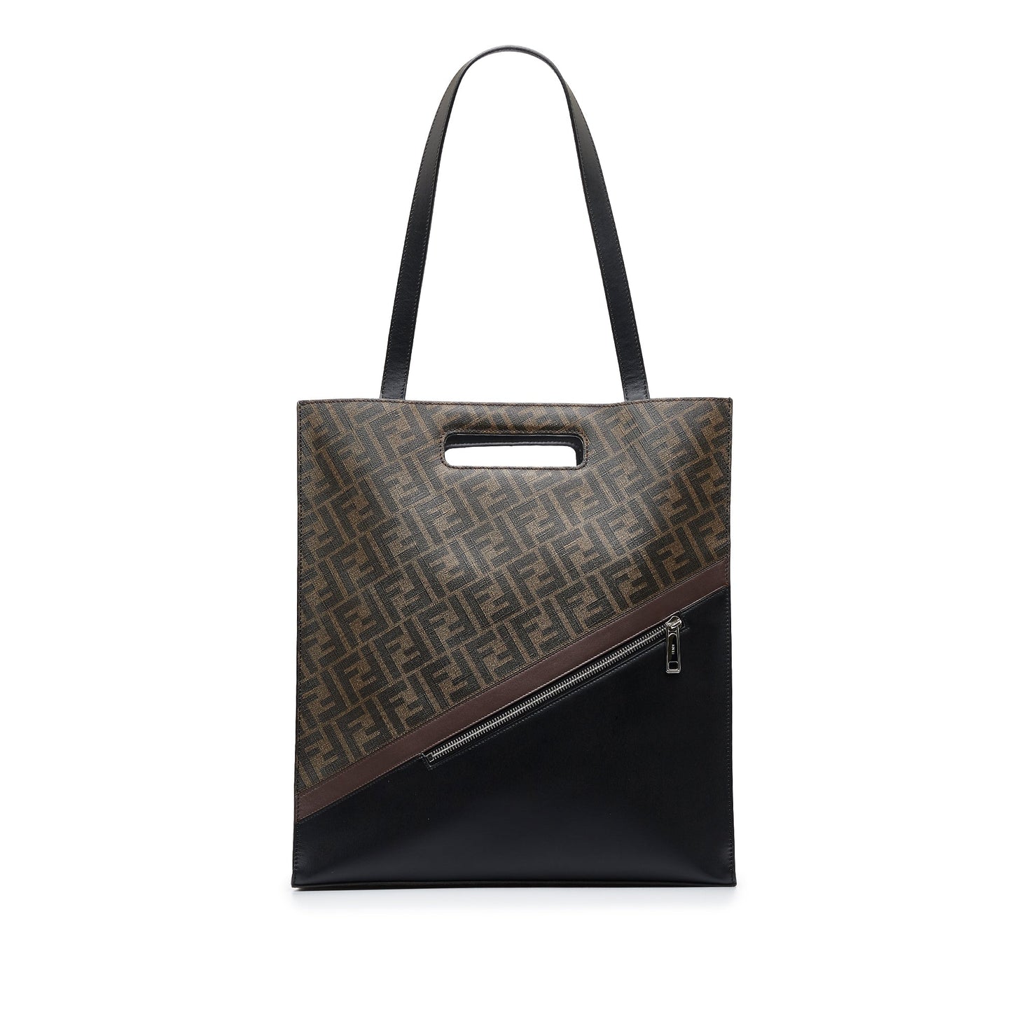 Brown Fendi Zucca 1974 Diagonal Shopping Tote