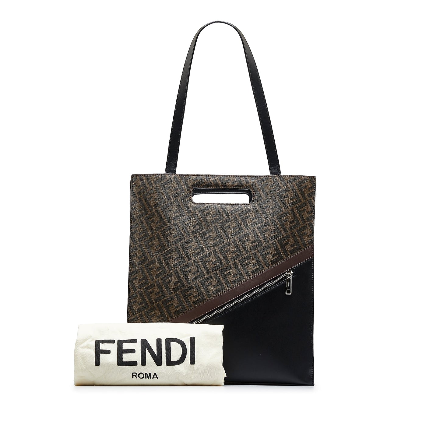 Brown Fendi Zucca 1974 Diagonal Shopping Tote