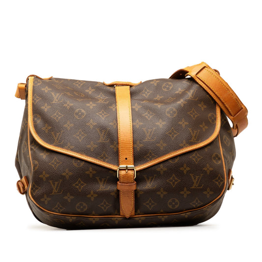 Brown Louis Vuitton Monogram Saumur 35 Crossbody Bag