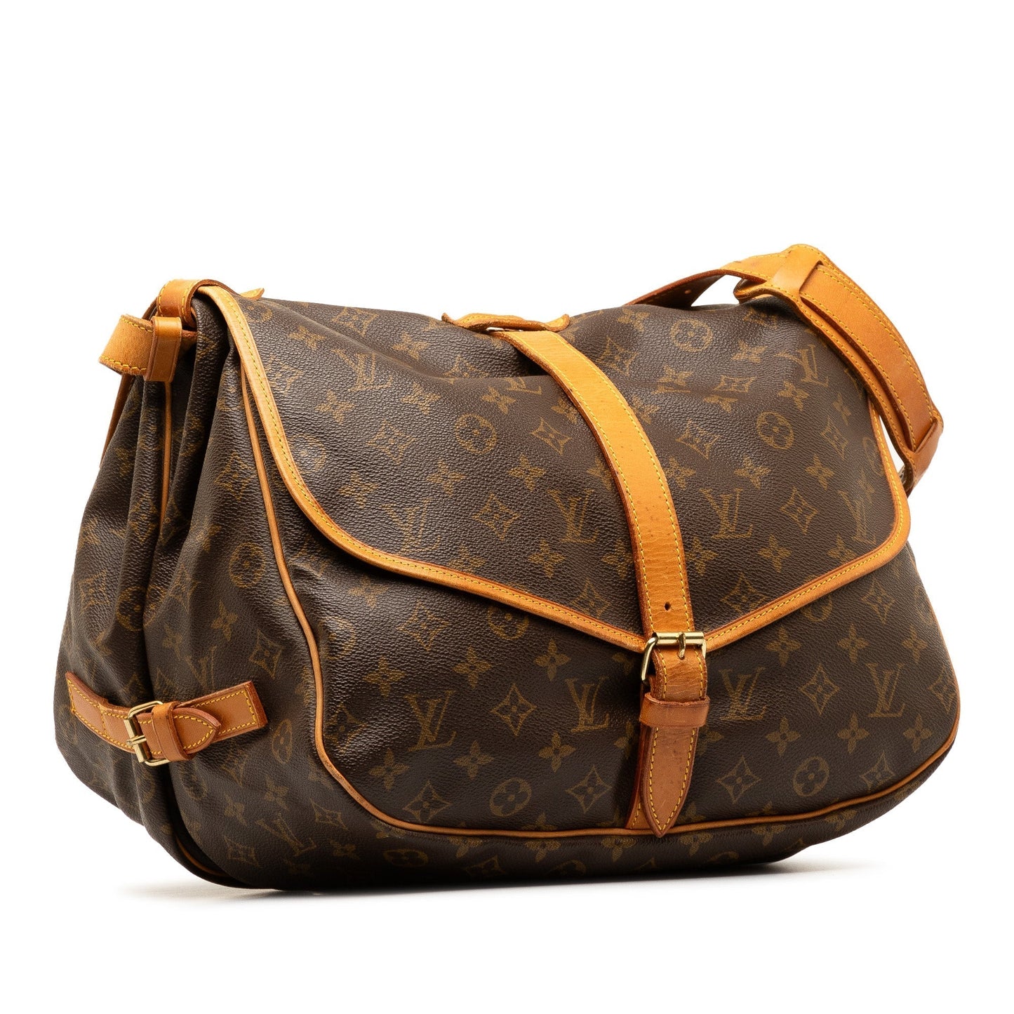 Brown Louis Vuitton Monogram Saumur 35 Crossbody Bag