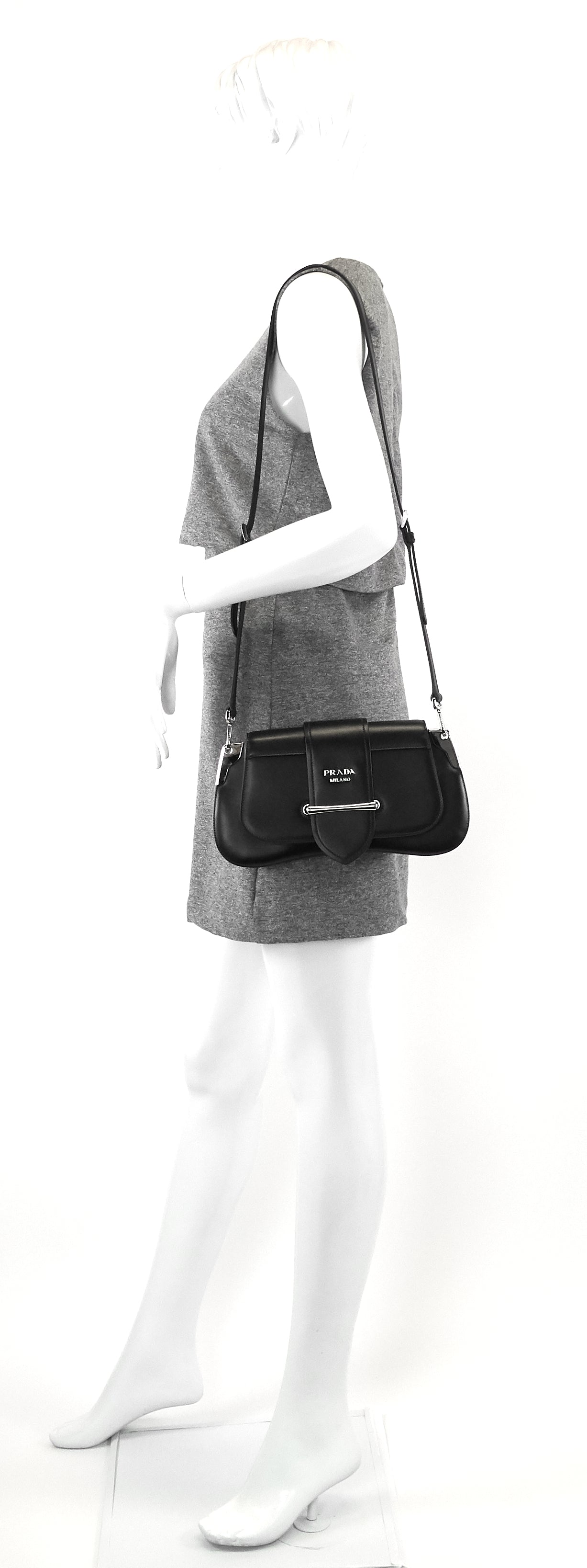 Sidonie Black Leather Shoulder Bag