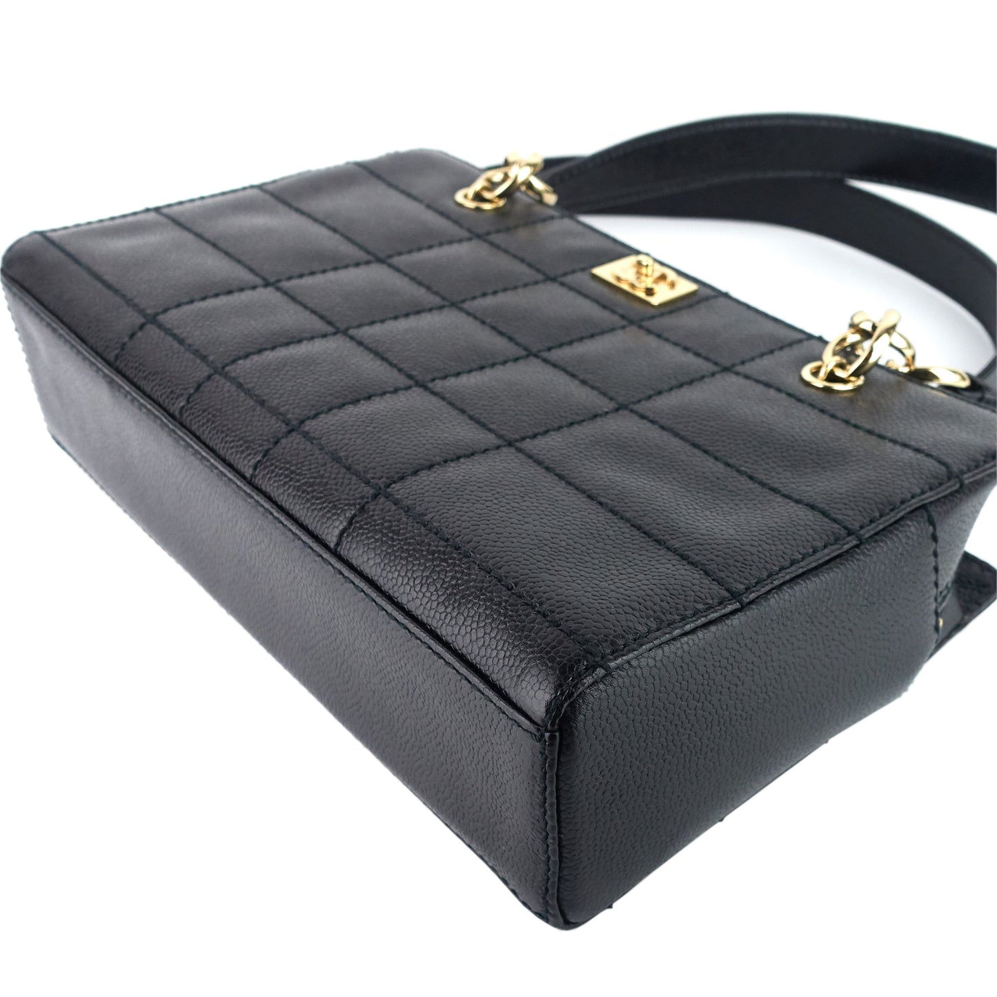 Chocolate Bar Caviar Leather Shoulder Bag