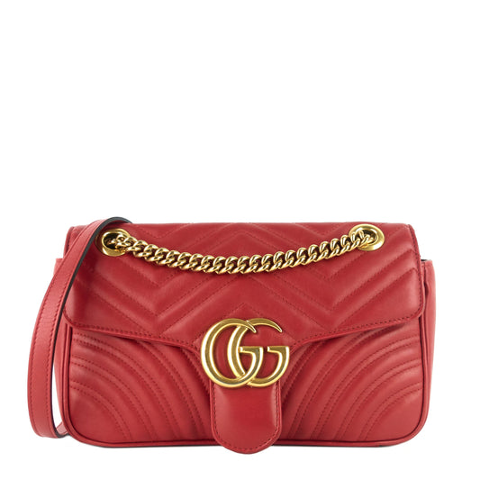 GG Marmont Small Matelassé Calfskin Leather Shoulder Bag