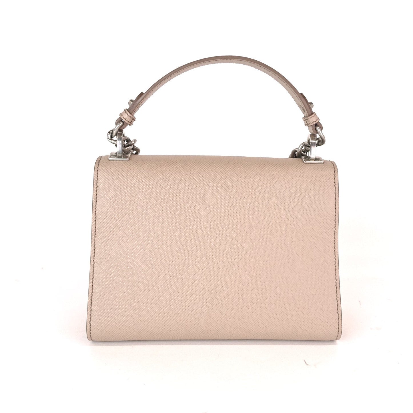 Monochrome Saffiano Leather Shoulder Bag