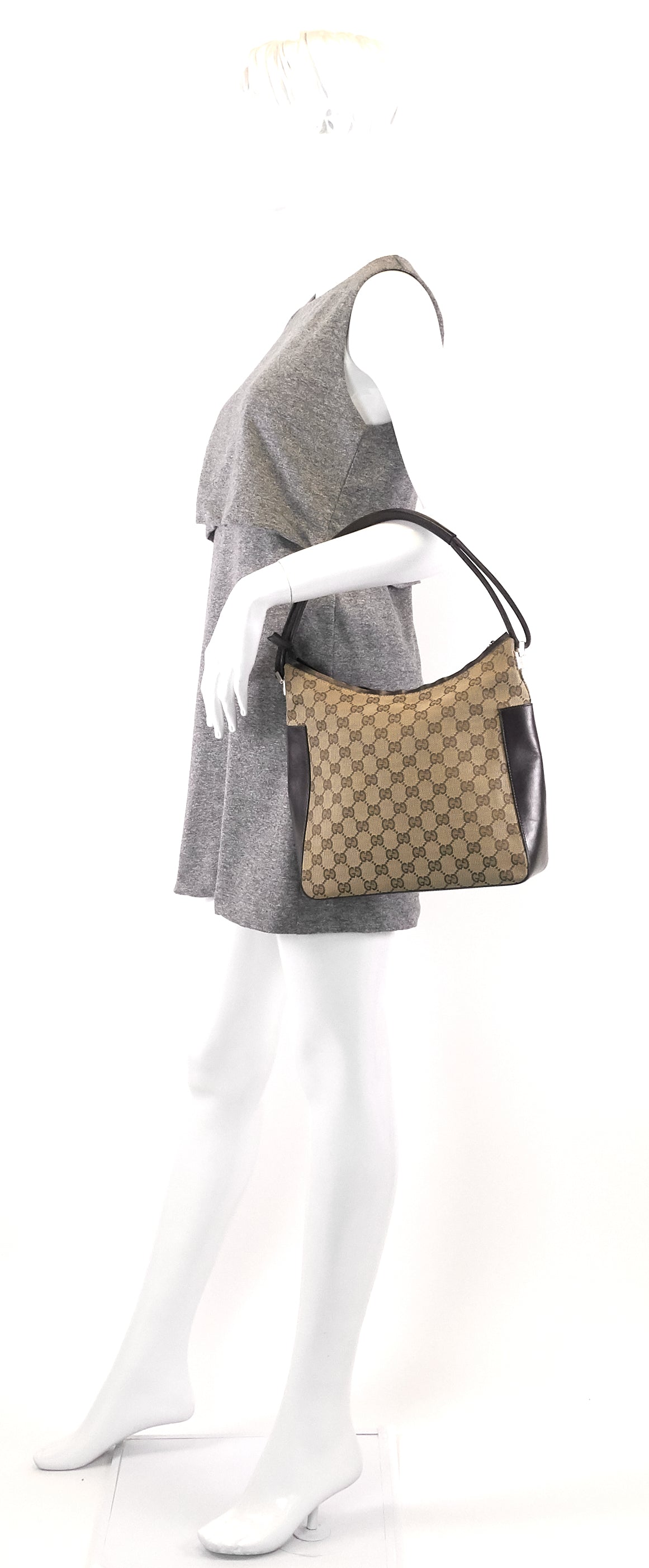 GG Canvas and Leather Shoulder Bag