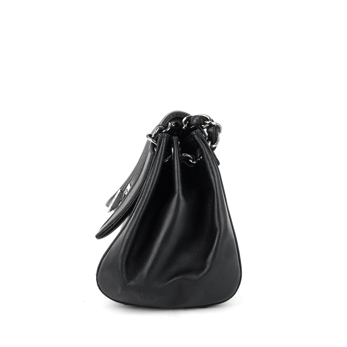 Lambskin Leather Fliplock Shoulder Bag