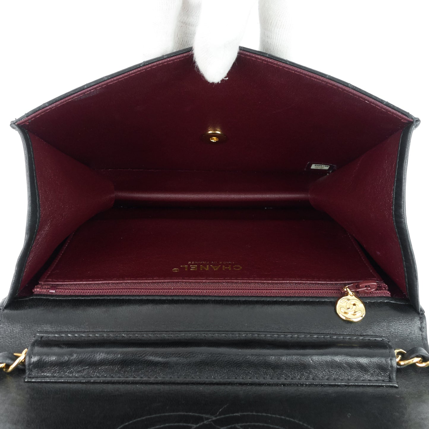 Single Flap Lambskin Leather Shoulder Bag