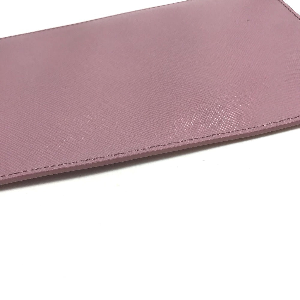 PRADA Pouch saffiano leather Pink type logo Women Used