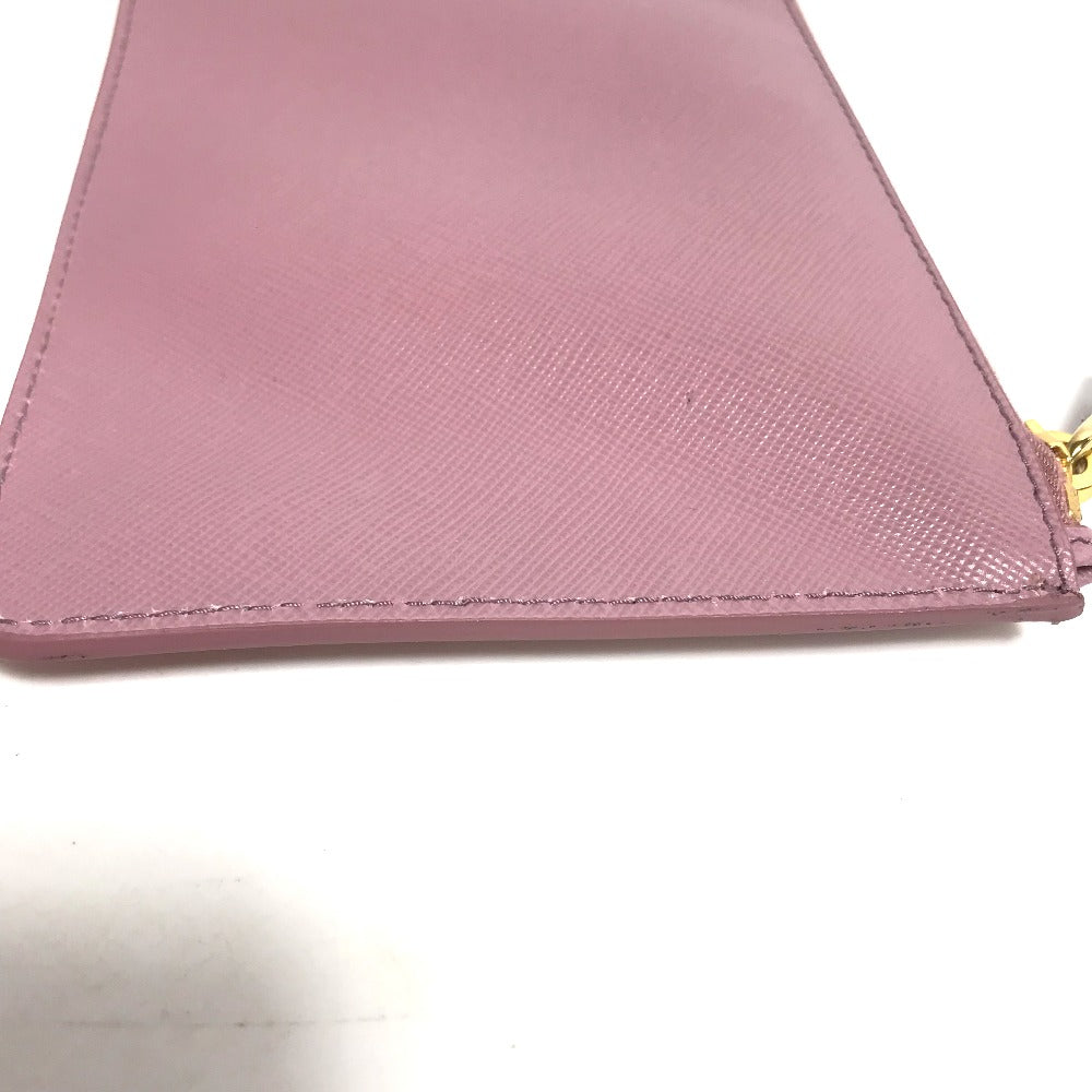 PRADA Pouch saffiano leather Pink type logo Women Used
