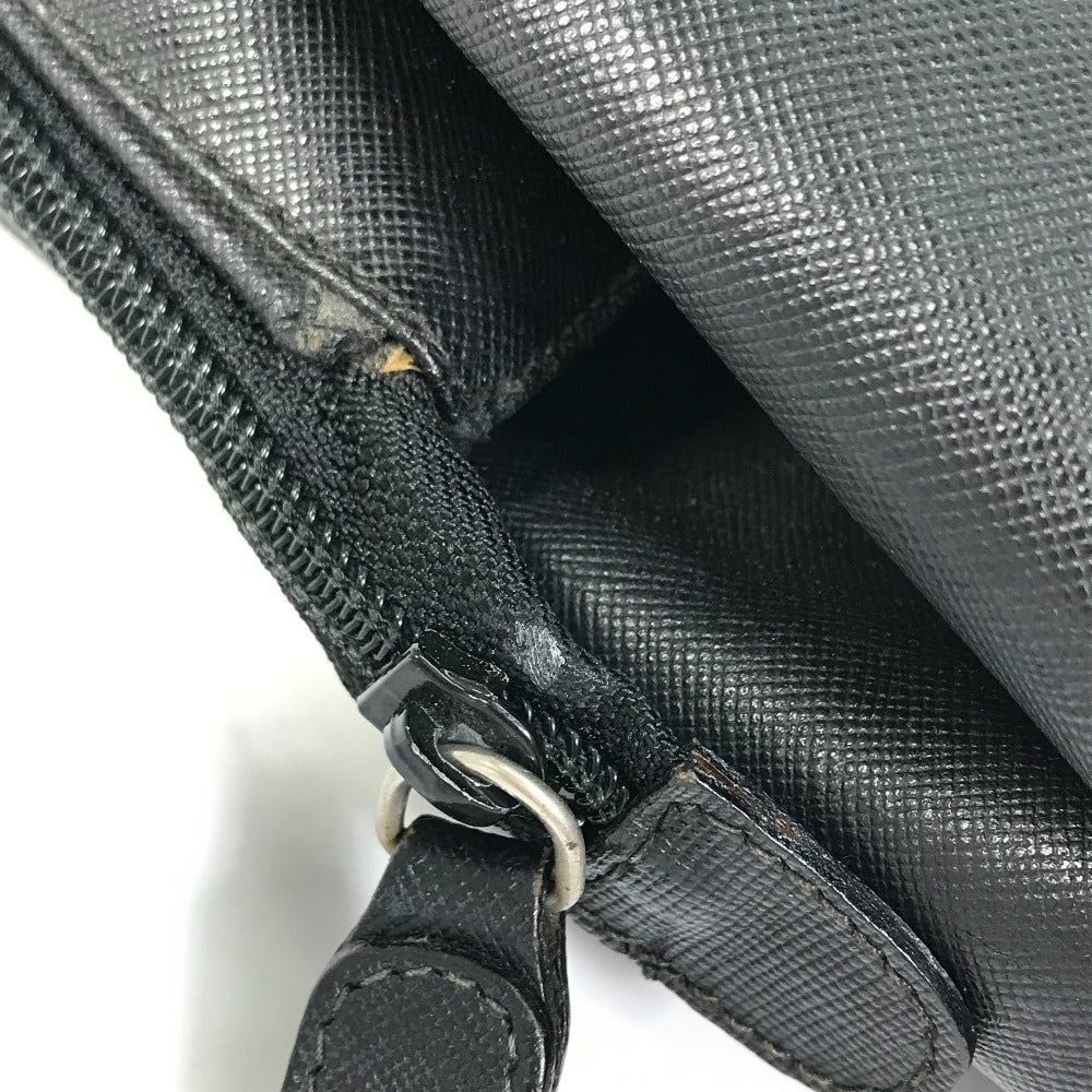 PRADA Shoulder Bag leather black Safiano logo