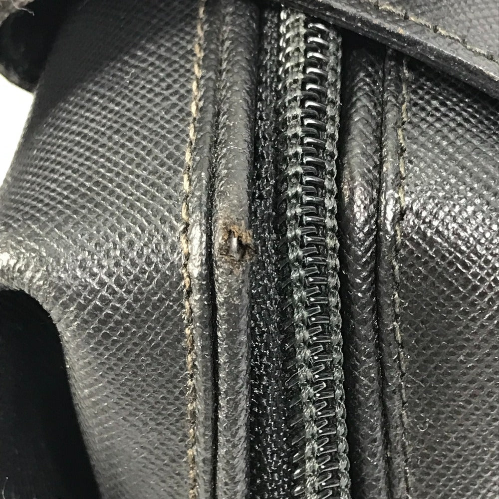 PRADA Shoulder Bag leather black Safiano logo