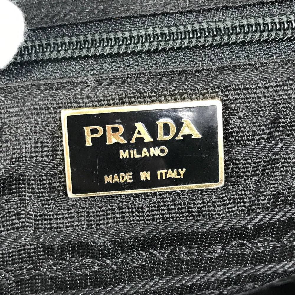 PRADA Shoulder Bag leather black Safiano logo