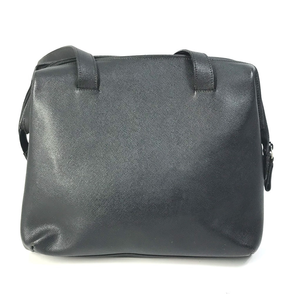 PRADA Shoulder Bag leather black Safiano logo