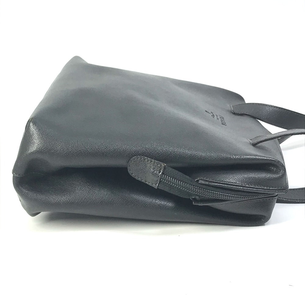 PRADA Shoulder Bag leather black Safiano logo