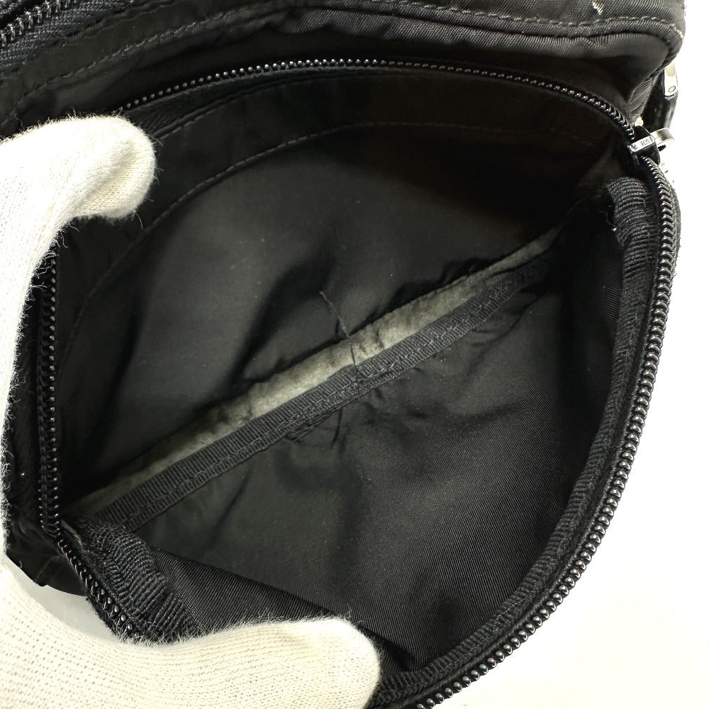 PRADA Waist bag Nylon / leather black Triangle logo Sling bag mens Used