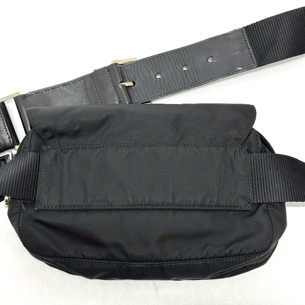 PRADA Waist bag Nylon / leather black Triangle logo Sling bag mens Used